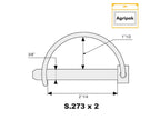 Agripak 2 un. Cavilha 9.5mm x 57mm (S.2273)