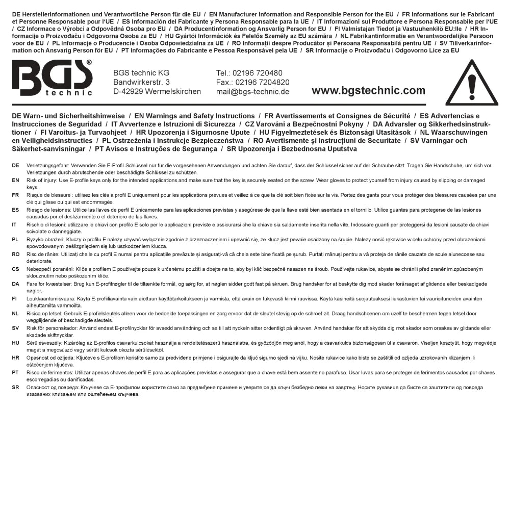 Chave de luneta dupla com cabeças de anel de perfil em E | curvada | E20 x E24