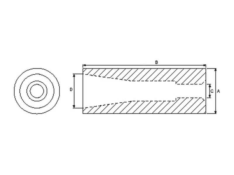 Casquilho reforçado - Ø50 x 110mm (Cone 1) (S.22829)