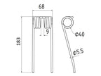 Mola Comp:183mm, Larg:68mm, Ø5.5mm - para Pottinger Aplicavel em: 436151 (S.22886)