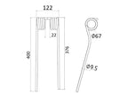 Mola - Dt. - Comp:400mm, Larg:122mm, Ø9.5mm - para SIP, Twose Aplicavel em: 154796000 (S.22887)