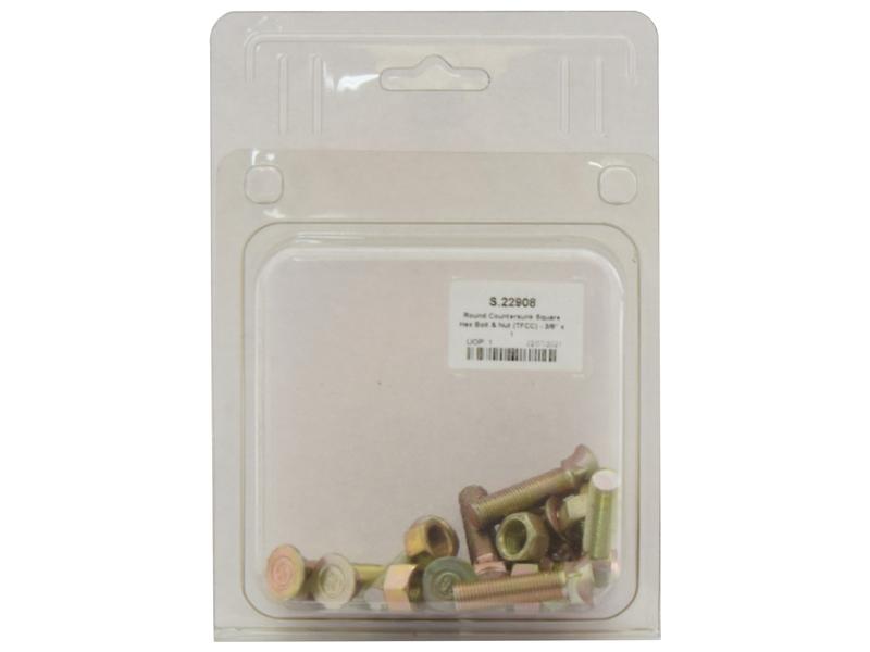 Parafuso c/porca - 3/8'' x 1-1/2'' Resistência à tração 8.8 (10 un. Agripak) (S.22908)