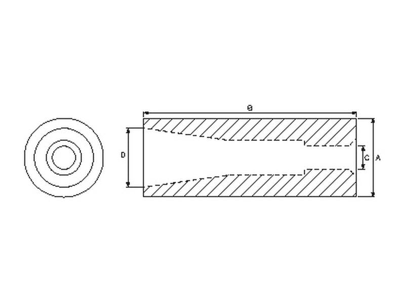 Casquilho bico do carregador frontal - Ø60 x 165mm (Cone especial) (S.22952)