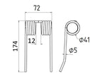 Mola Comp:143mm, Larg:72mm, Ø5mm - para New Holland, Hesston Aplicavel em: 84012422 (S.22955)