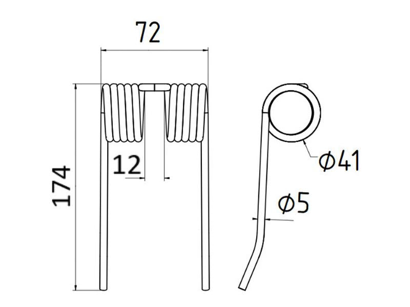 Mola Comp:143mm, Larg:72mm, Ø5mm - para New Holland, Hesston Aplicavel em: 84012422 (S.22955)