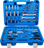 Conjunto de Chaves de Caixa Pro Torque 1/4"+3/8" | Polegadas | 92 Peças