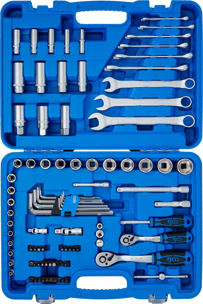 Conjunto de Chaves de Caixa Pro Torque 1/4"+3/8" | Polegadas | 92 Peças