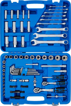Conjunto de Chaves de Caixa Pro Torque 1/4"+3/8" | Polegadas | 92 Peças
