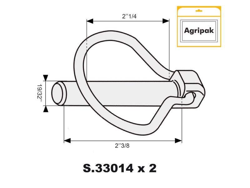 Agripak 2 un. Cavilha mola tipo Pêra 15mm x 60mm (S.23014)