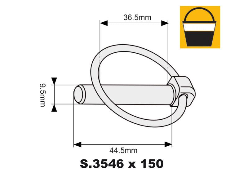 Balde pequeno 150 un. Cavilha de mola 9.5mm x 44.5mm (S.23171)