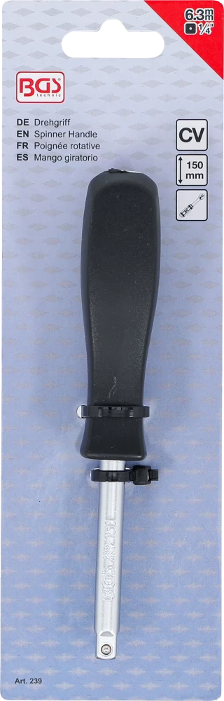 Punho rotativo | Saída de quadrado externo 6,3 mm (1/4") | 150 mm