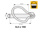 Balde pequeno 150 un. Cavilha mola tipo Pêra 6mm x 44.5mm (S.23)