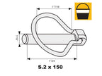 Balde pequeno 150 un. Cavilha mola tipo Pêra 6mm x 44.5mm (S.23)