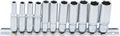 Conjunto de encaixes para chave de caixa sextavados, profundos | Entrada de quadrado interno de 6,3 mm (1/4") | Tamanhos em polegadas | 11 peças