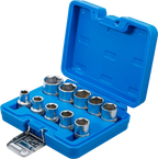 Conjunto de encaixes para chave de caixa sextavados | Entrada de quadrado interno de 12,5 mm (1/2") | Tamanhos em polegadas | 10 peças