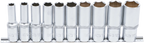 Conjunto de encaixes para chave de caixa sextavados, profundos | Entrada de quadrado interno de 12,5 mm (1/2") | Tamanhos em polegadas | 10 peças