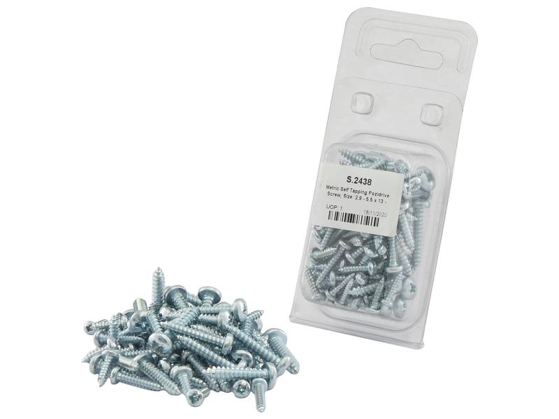 Agripak 80 un. Parafuso Pozidrive autorroscante métrico 13 - 25mm (S.2438)