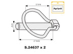 Agripak 2 un. Cavilha mola tipo Pêra 8mm x 62mm (S.24638)