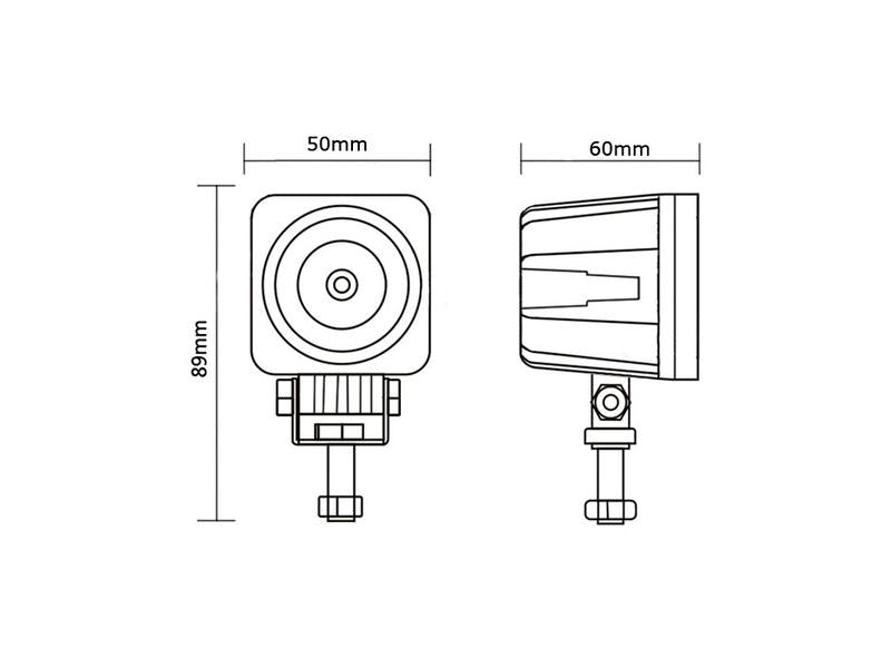 LED Farol, CISPR 25: Not Classified, 750 Lumens, 10-80V (S.24775)