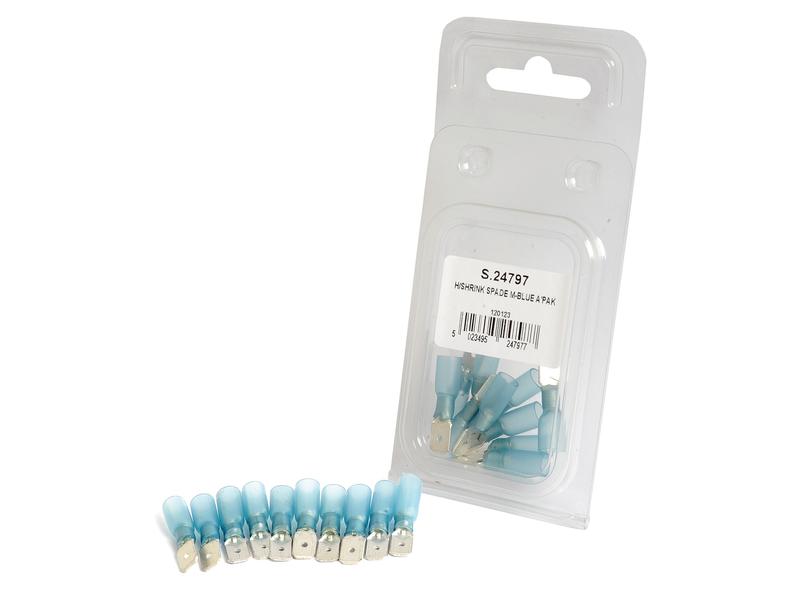 Terminal macho termo retractil - Azul (10 un. - Agripak) (S.24797)