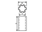 PTO Fusivel - Estria Femea 1 1/8'' - 6 x Male spline 1 3/8'' - 6 with (S.250)