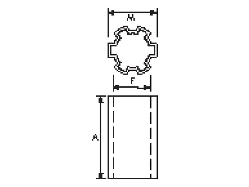 PTO Fusivel - Estria Femea 1 1/8'' - 6 x Male spline 1 3/8'' - 6 with (S.250)