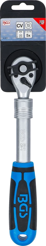 Roquete reversível, extensível | Saída de quadrado externo 10 mm (3/8") | 240 - 345 mm