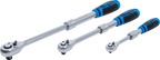 Conjunto de roquetes reversíveis | extensível | Saída de quadrado externo 6,3 mm (1/4") - 10 mm (3/8") - 12,5 mm (1/2") | 3 peças