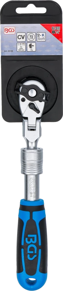 Roquete reversível, extensível, articulado | Saída de quadrado externo 6,3 mm (1/4") | 210 - 250 mm