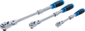 Conjunto de roquetes reversíveis | extensível, articulado | Saída de quadrado externo 6,3 mm (1/4") - 10 mm (3/8") - 12,5 mm (1/2") | 3 peças