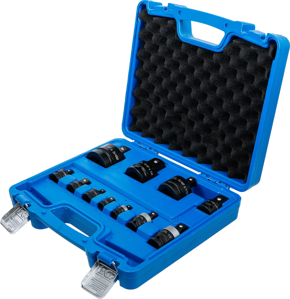 Conjunto de adaptadores de impacto e rótulas esféricas | 6,3 mm (1/4") - 25 mm (1") | 11 peças