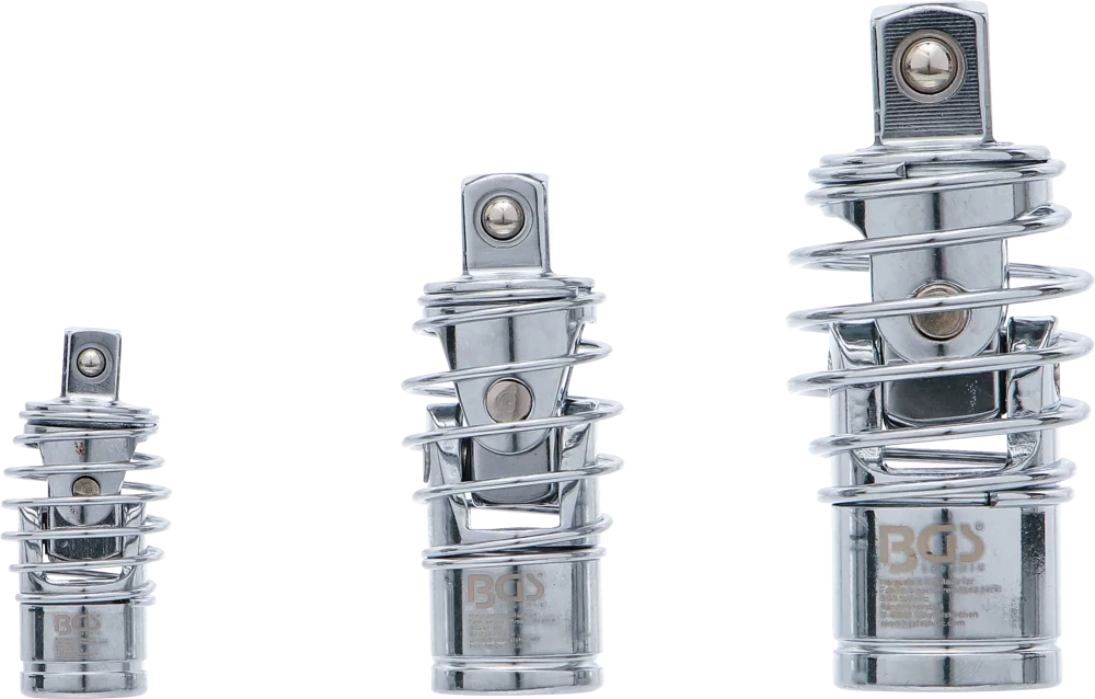 Conjunto de juntas de cardã | com mola | 6,3 mm (1/4") / 10 mm (3/8") / 12,5 mm (1/2") | 3 peças