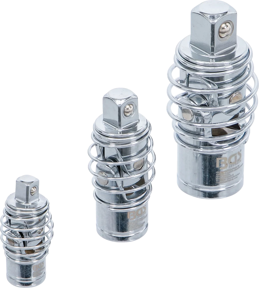 Conjunto de juntas de cardã | com mola | 6,3 mm (1/4") / 10 mm (3/8") / 12,5 mm (1/2") | 3 peças