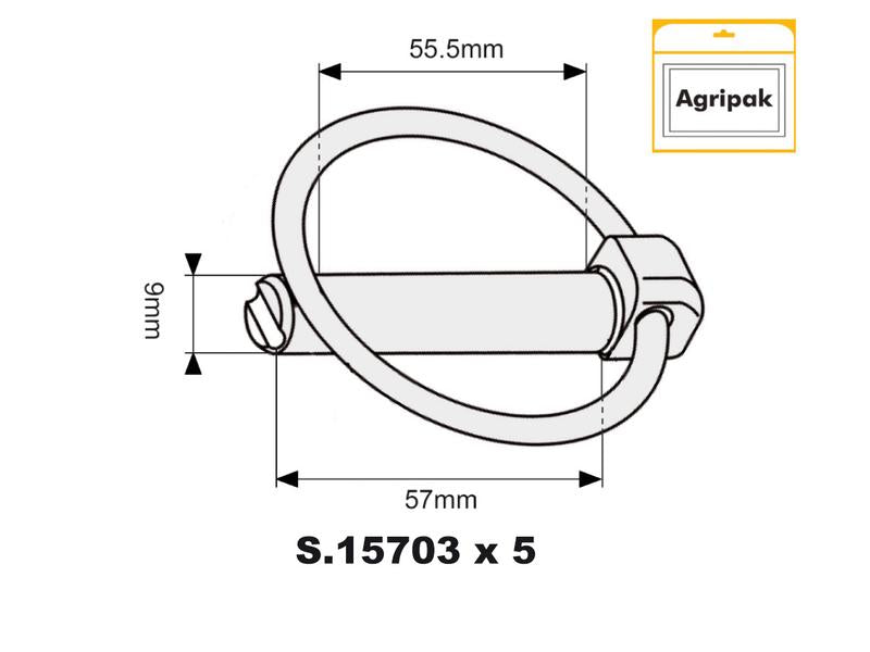 Agripak 5 un. Cavilha de mola 9mm x 57mm (S.25703)