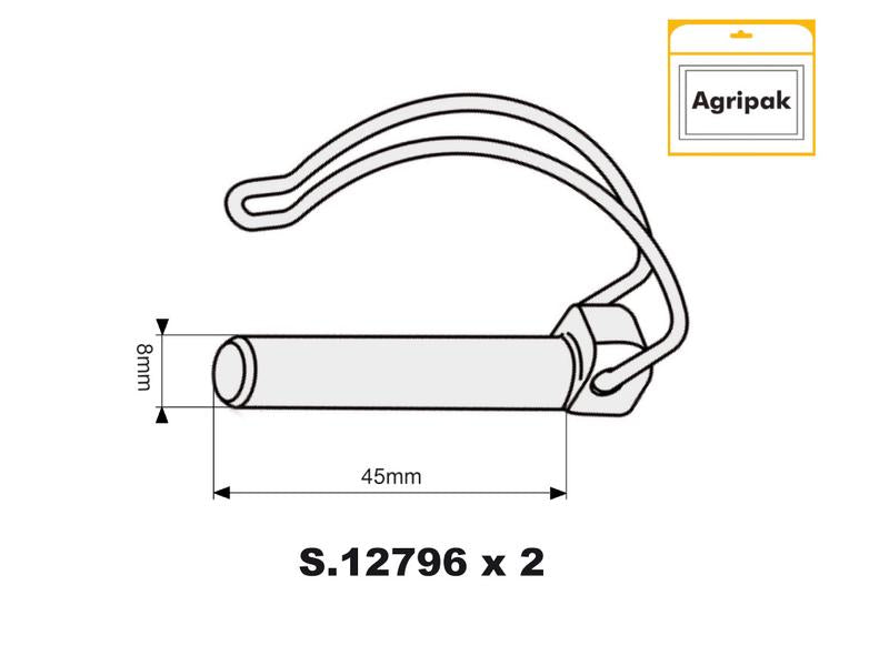 Agripak 2 un. Cavilha 8mm x 45mm (S.25796)