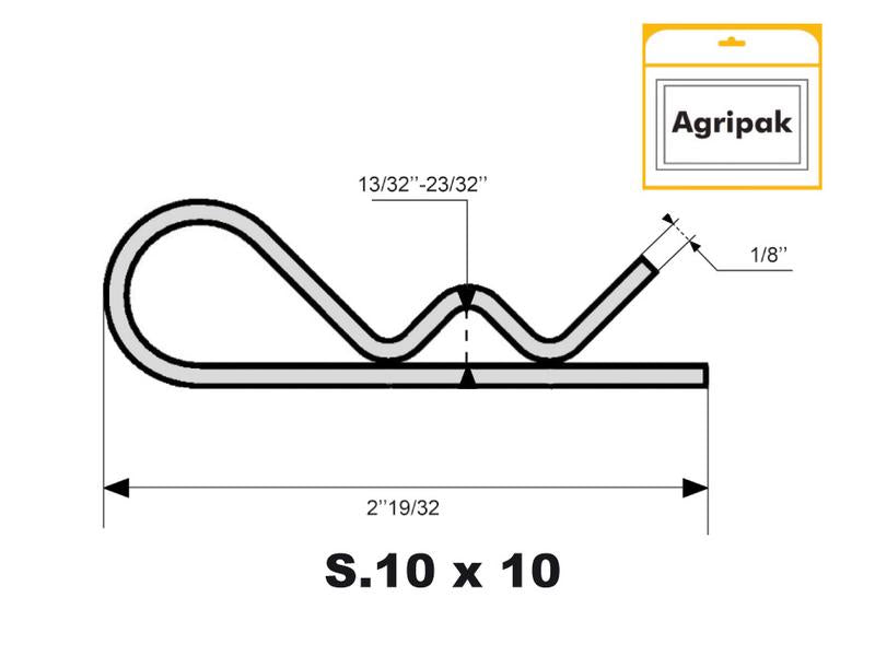 Agripak 10 un. cavilhas tipo R, 3 x 66mm (S.25810)