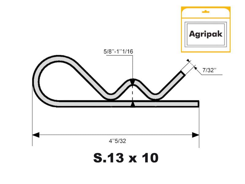 Agripak 10 un. cavilhas tipo R, 5 x 105mm (S.25813)