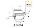 Agripak 2 un. Cavilha estabilizador 16mm x 70mm (S.25861)