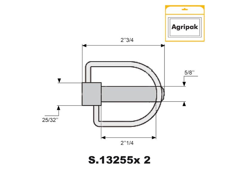 Agripak 2 un. Cavilha estabilizador 16mm x 70mm (S.25861)