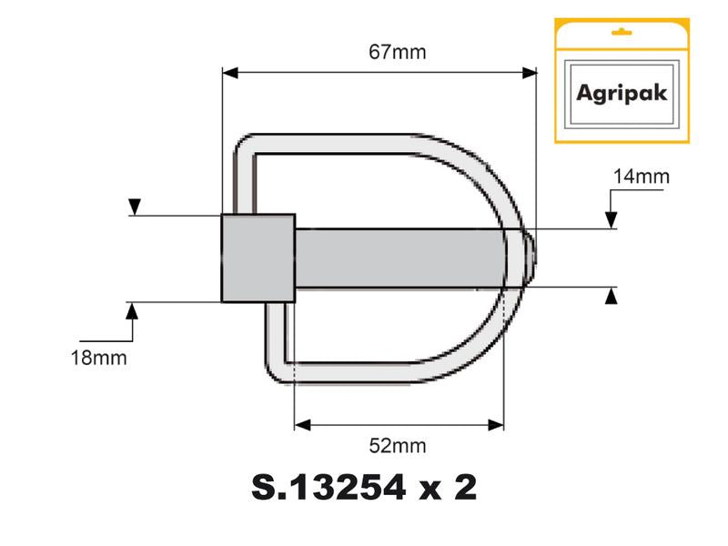 Agripak 2 un. Cavilha estabilizador 14mm x 67mm (S.25862)