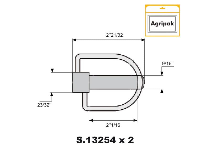 Agripak 2 un. Cavilha estabilizador 14mm x 67mm (S.25862)