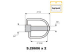 Agripak 2 un. Cavilha estabilizador 19mm x 73mm (S.25863)
