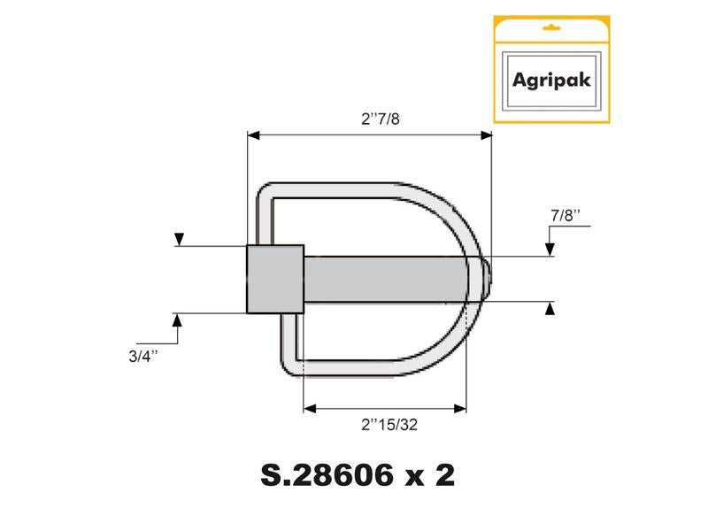 Agripak 2 un. Cavilha estabilizador 19mm x 73mm (S.25863)