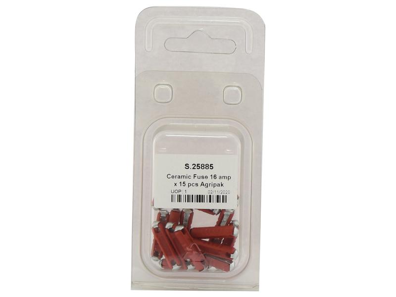Agripak 15 un. Fusível torpedo 16 Amps (S.25885)