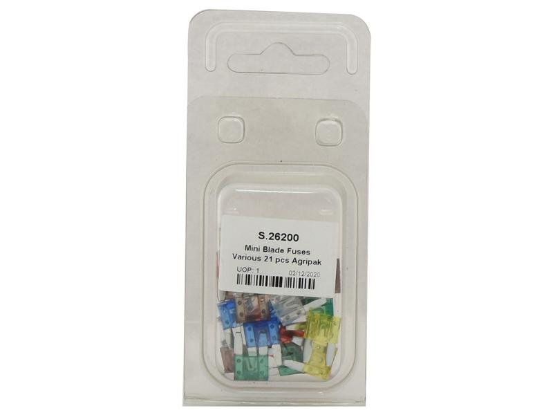 Agripak 21 un. fusiveis placa mini 5.0, 7.5, 10, 15, 20, 25, 30A Sortido (S.26200)