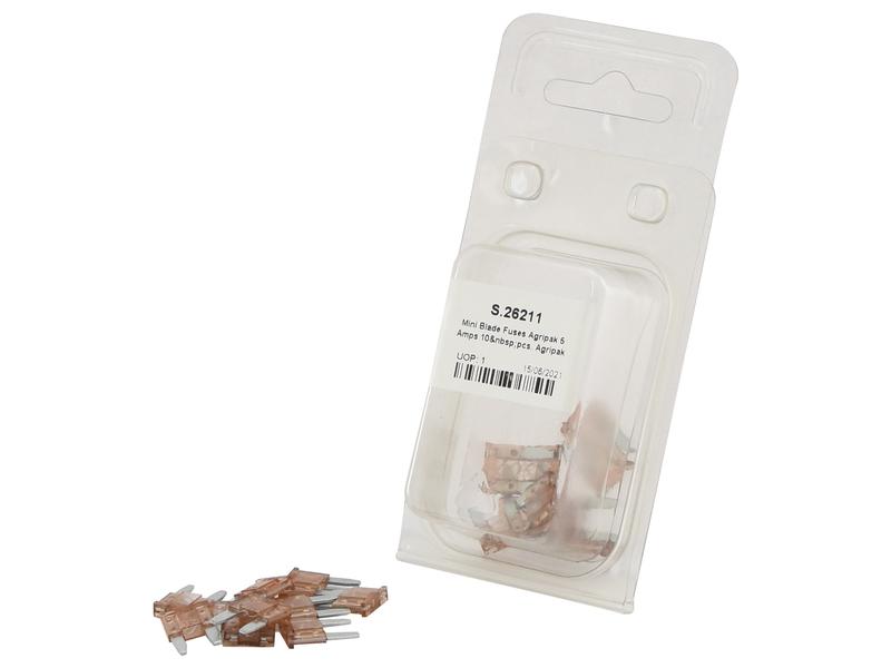 Agripak 10 un. fusiveis placa mini 5.0A marrom claro (S.26211)