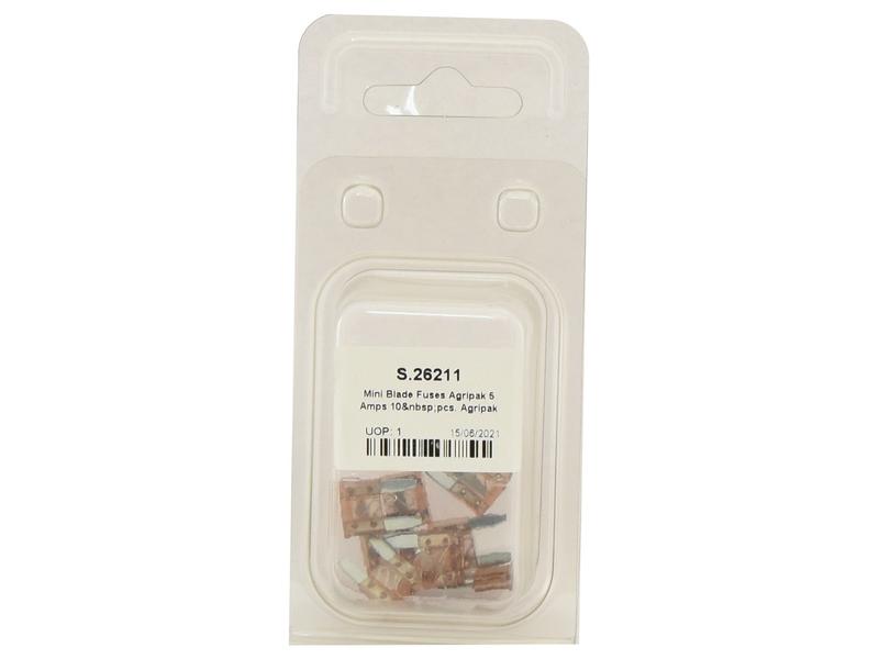 Agripak 10 un. fusiveis placa mini 5.0A marrom claro (S.26211)