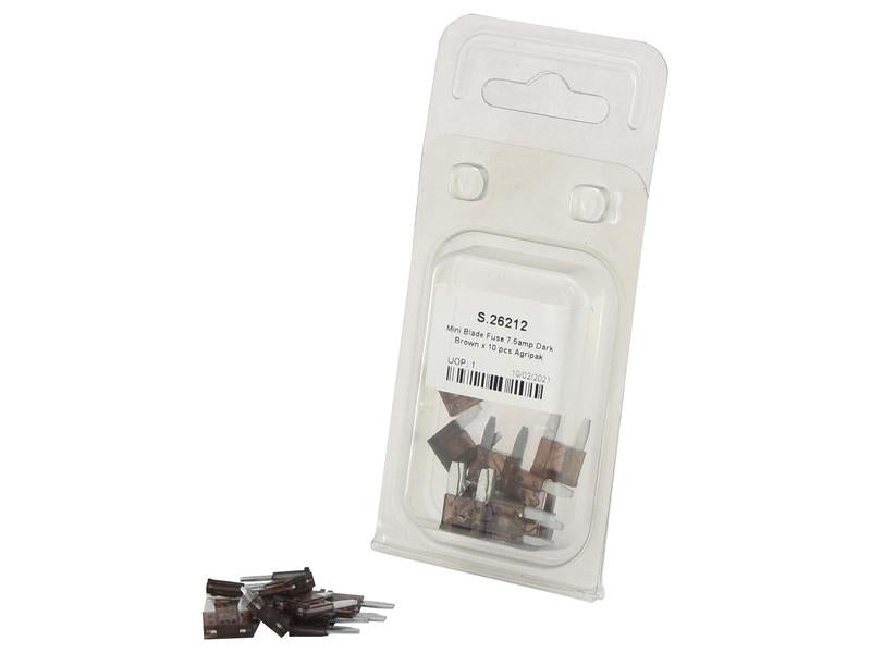 Agripak 10 un. fusiveis placa mini 7.5A marrom escuro (S.26212)