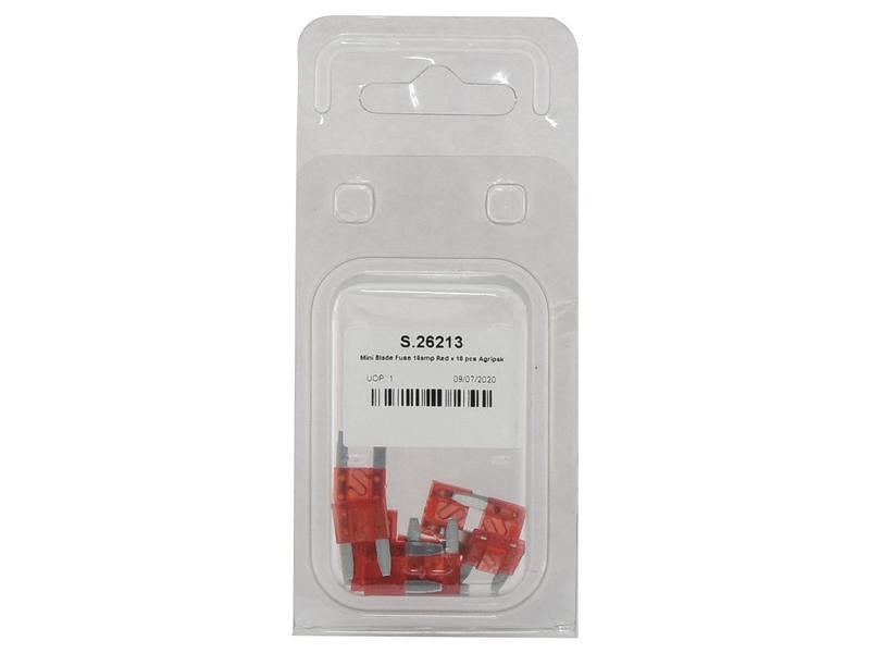 Agripak 10 un. fusiveis placa mini 10A Vermelho (S.26213)