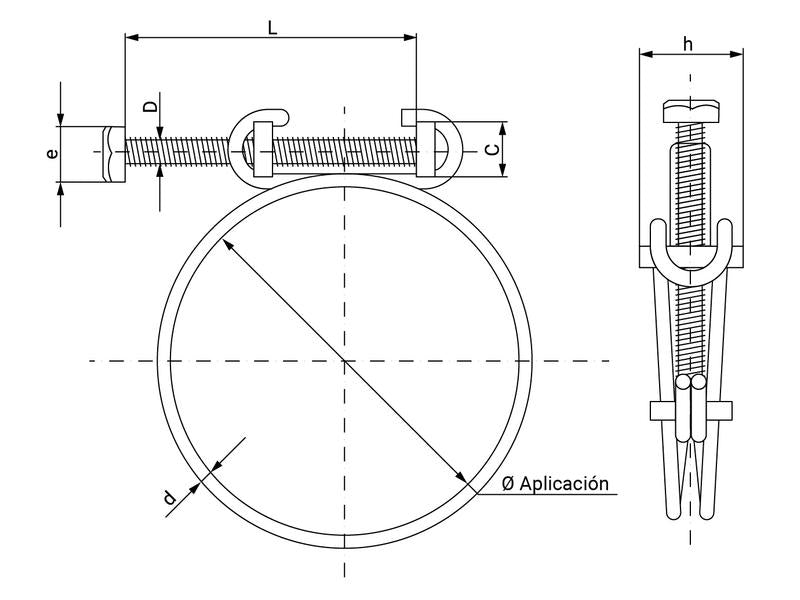 Abraçadeira de fio duplo, Ø33-37mm. (S.26275)